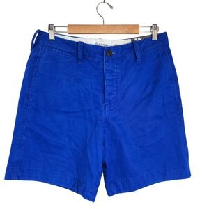 NWT New Abercrombie & Fitch Cobalt Blue Chino Shorts Men's Sz 32 x 7 Deadstock